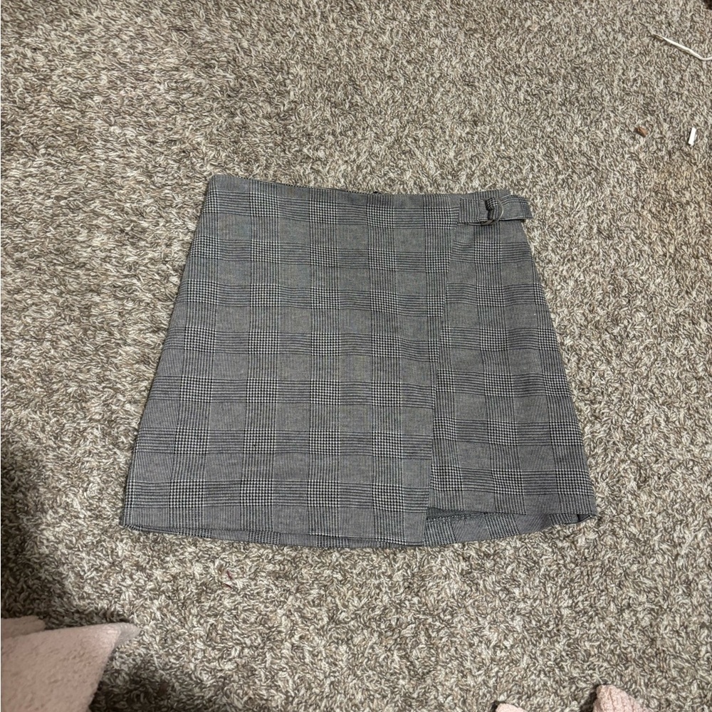 Mossimo Supply Co. Black and Gray Checkered Mini Skirt